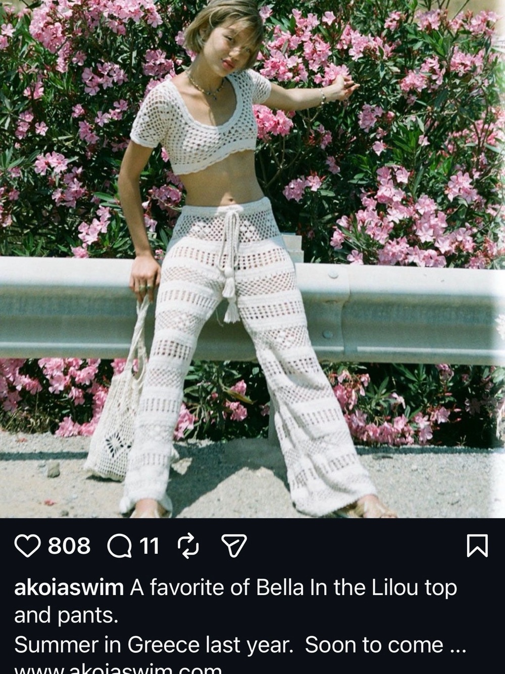 Akoia Swim Cream Crochet Lilou Pants and top